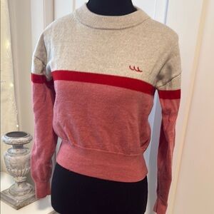 Women's Red and Gray Sweater